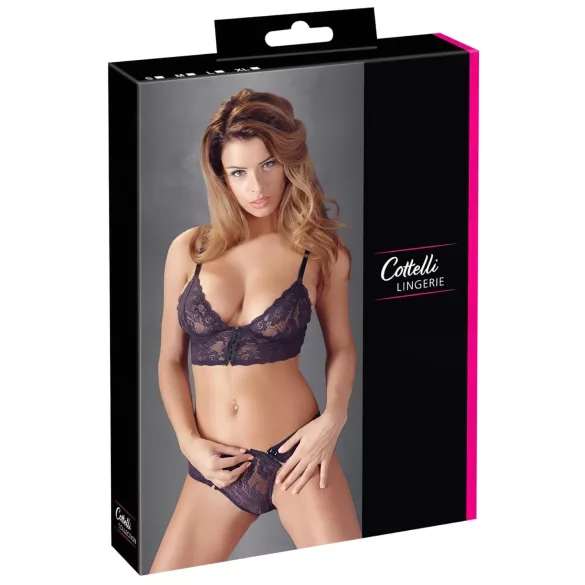 Cottelli - bh set - bloemen kant - paars - L