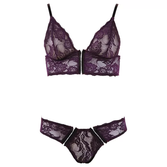 Cottelli - bh set - bloemen kant - paars - L