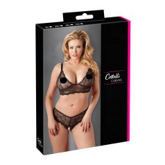 Cottelli Plus Size - bh set - kant - zwart