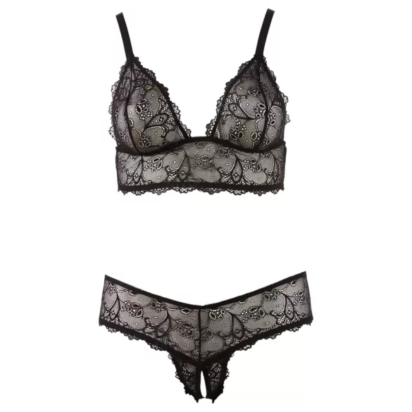 Cottelli Plus Size - bh set - kant - zwart