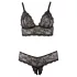Cottelli Plus Size - bh set - kant - zwart