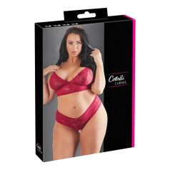 Cottelli Plus Size - bh set - zachte kant - rood