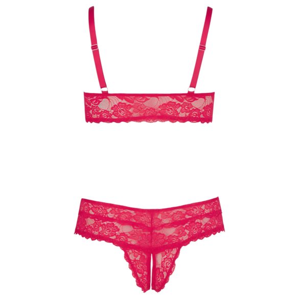 Cottelli Plus Size - zacht kanten bh-set (rood)