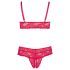 Cottelli Plus Size - zacht kanten bh-set (rood)