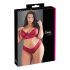 Cottelli Plus Size - zacht kanten bh-set (rood) - 3XL