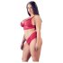 Cottelli Plus Size - zachte kanten beha set (rood) - 3XL