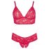 Cottelli Plus Size - zachte kanten beha set (rood) - 3XL