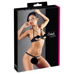 Cottelli - bh set met metalen ringen - zwart