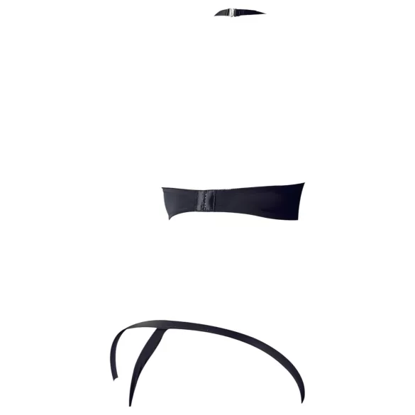 Cottelli - bh set met metalen ringen - zwart - 80B/M