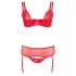 Cottelli Plus Size - veelzijdige lingerieset duo (rood) - 90D/XL