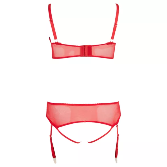 Cottelli Plus Size - veelzijdige lingerieset duo (rood) - 90D/XL