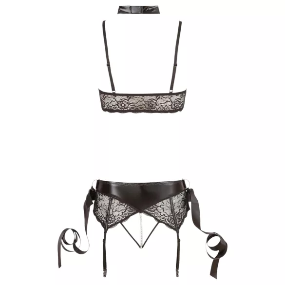 Cottelli Bondage - lingerie set - 5-delig - kant - zwart