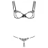 Cottelli - lingerie set - geborduurd en glanzend - zwart - M