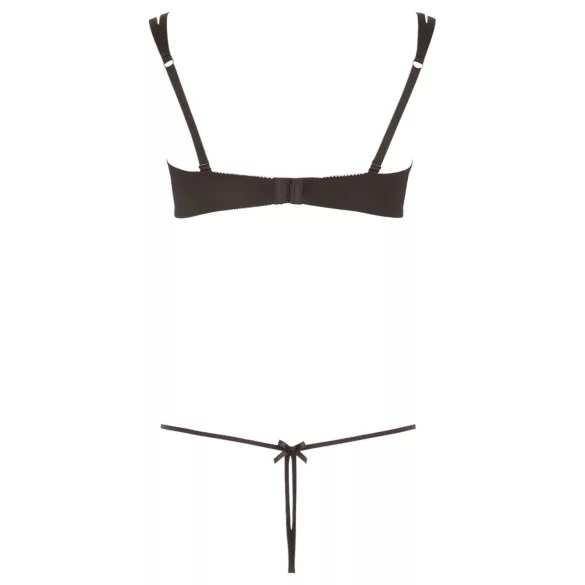 Cottelli - lingerie set - geborduurd en glanzend - zwart - M