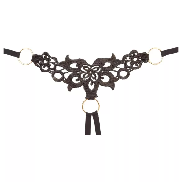 Cottelli - lingerie set - geborduurd en glanzend - zwart - M