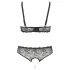 Cottelli Plus Size - bh set met parels - zwart - XL