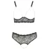 Cottelli Plus Size - bh set met parels - zwart - 2XL