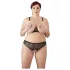 Cottelli Plus Size - bh set met parels - zwart - 4XL