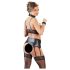 Cottelli Bondage - Glanzend kanten lingerie set (4-delig) - M