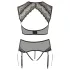 Cottelli Plus Size - lingerie set - kant - strass steentjes - zwart