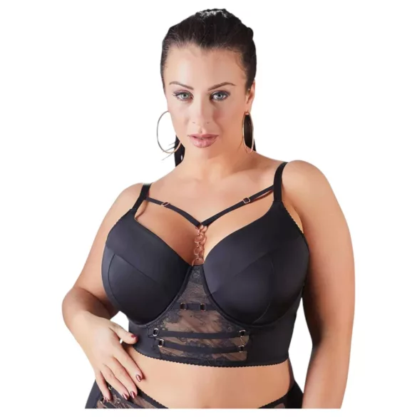 Cottelli Plus Size - kanten bh met bandjes (zwart) - 95F