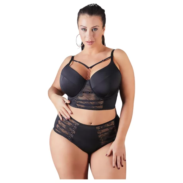 Cottelli Plus Size - kanten bh met bandjes (zwart) - 95F