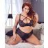 / Cottelli Plus Size - Kruisband BH en slip (zwart) - 85E/L