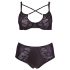 / Cottelli Plus Size - Kruisband BH en slip (zwart) - 85E/L