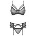 Obsessive 818-SEG-1 - schitterende lingerie set (zwart) - L/XL