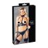 Cottelli Bondage- Shiny Push-up Set met Boeien (Zwart) - XL