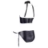 Cottelli Bondage - bh set met glanzende beugel en boeien - zwart - XL
