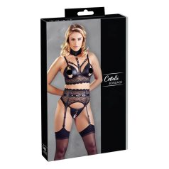   Cottelli Bondage - lingerie set met handboeien - kant - zwart