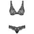 Obsessive Luvae - Bloemen & Strass Bh-set (Zwart)