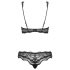 Obsessive Luvae - Bloemen & Strass Bh-set (Zwart)