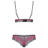 Obsessive Tulia - lingerie set dames - kant - zwart/roze
