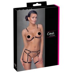 Cottelli - bodyharnas met kettingen - 2-delig - zwart
