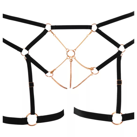 Cottelli - bodyharnas met kettingen - 2-delig - zwart - M