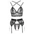 Abierta Fina - kanten lingerieset (zwart)