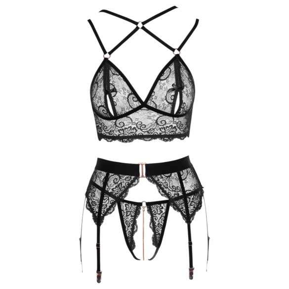 Abierta Fina - lingerie set - kant - zwart - L