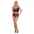Cottelli Curvies - bloemenkant lingerie set (zwart)