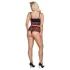 Cottelli Curvies - bloemenkant lingerie set (zwart)