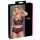 Cottelli Plus Size - Bloemige BH Set (Zwart-Paars)