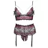 Cottelli Curves - bloemen open bh-set (zwart)