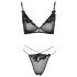 Cottelli - transparante kanten bh-set (zwart)