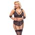 Cottelli Bondage Plus Size - kanten beha set (zwart)