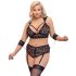 Cottelli Bondage Plus Size - kant-en-bh set (zwart) - 4XL