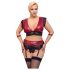 /Cottelli Bondage Plus Size - kanten beha set (rood)