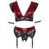 /Cottelli Bondage Plus Size - kanten beha set (rood)