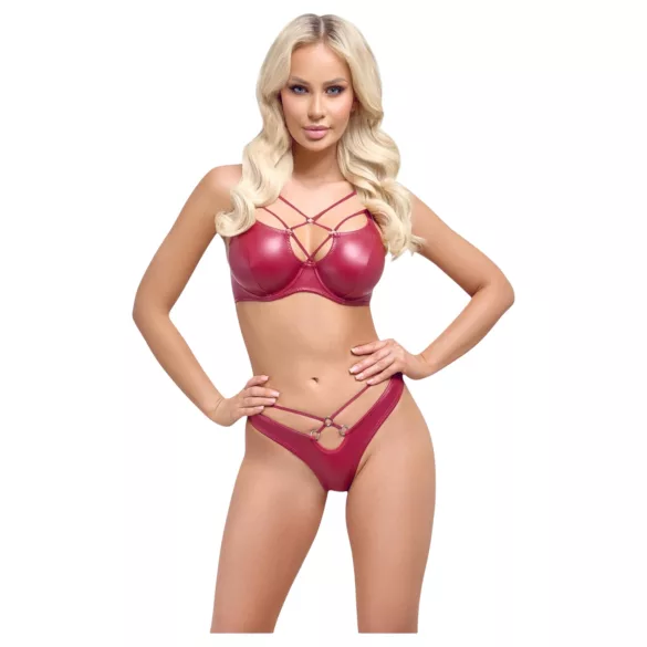 Cottelli Party - bh set - glanzend effect - rood - 85B/L