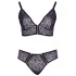 Cottelli Plus Size - doorzichtig patroon BH set (paars) - 2XL